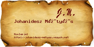 Johanidesz Mátyás névjegykártya
