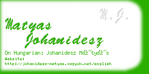 matyas johanidesz business card